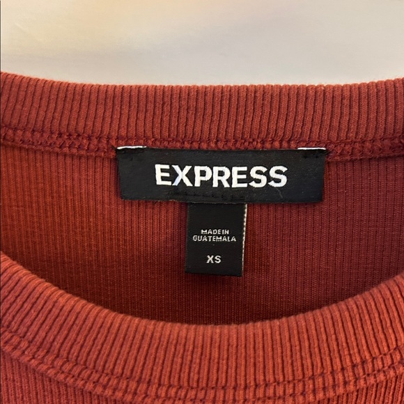 Express Maroon Ruffle Sleeve Blouse - Picture 3 of 4